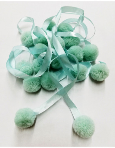 Помпоны с бантиками ментол (уп. 500 шт.)