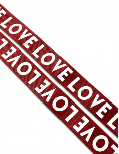 Лента репсовая Love красная...